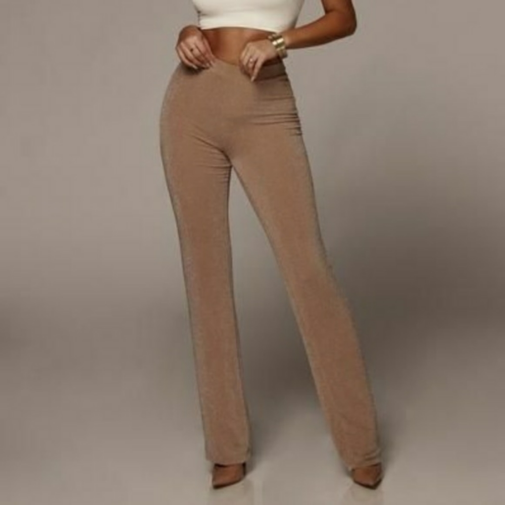JLUXLABEL Beige Sparkle Pants